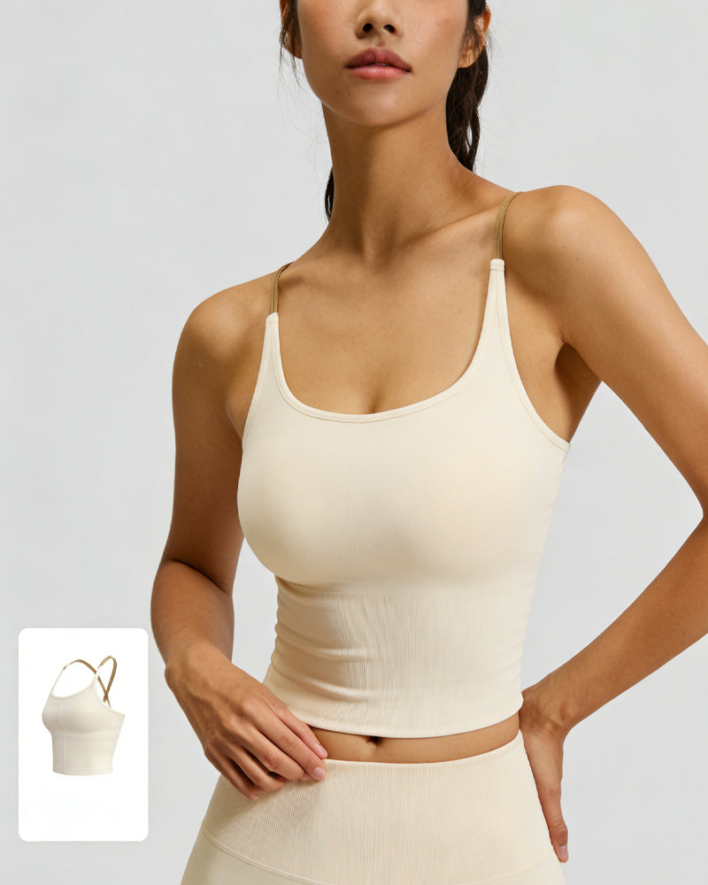 Linne Färgblock Korsande Spår