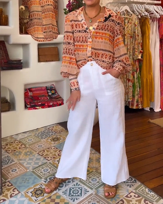 Skjorta med slag och retrotryck