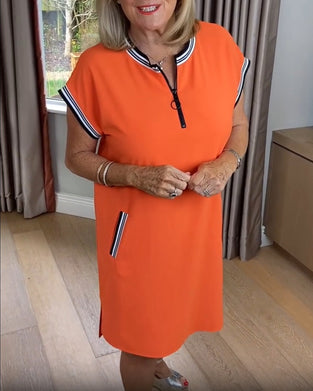 Klänning Halvdraget Kontrastfärg Sport