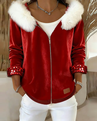 Rock Huva Päls Krage Sammet