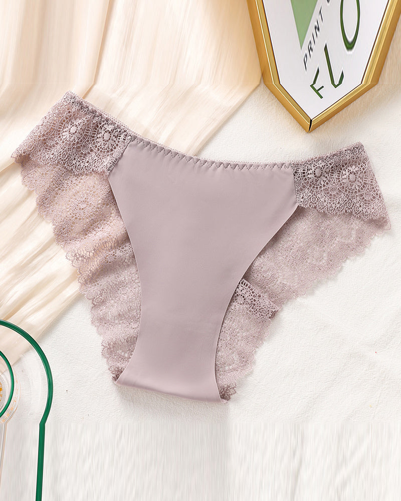 Spetstrosa-Set För Kvinnor Med Kontrastspets