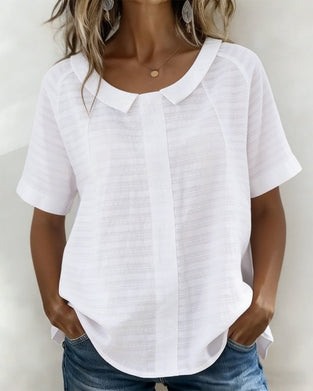 Blus Texturerad Peter Pan Krage