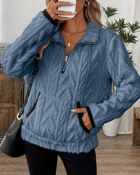 Sweatshirt Revers Framdragsknäpp Flosig