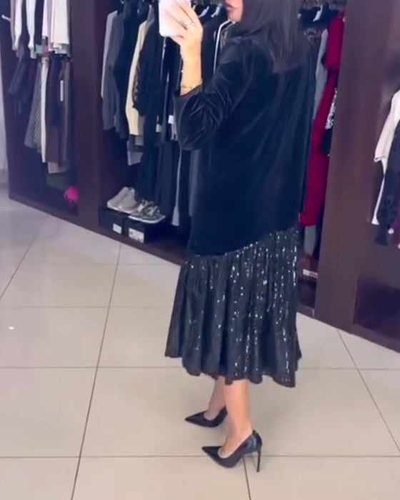 Klänning avslappnad temperament paljett