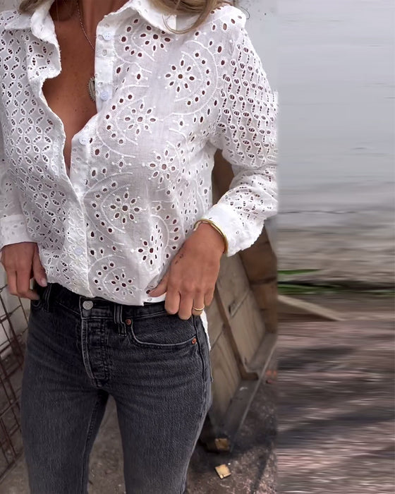 Skjort Långärmad Kavl Urskuren