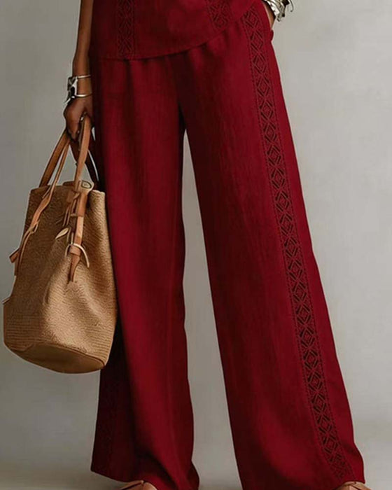 Tvådelad Set Hollow Out Halter