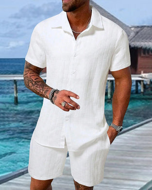 Set Rutigt Polo Krage Casual Män