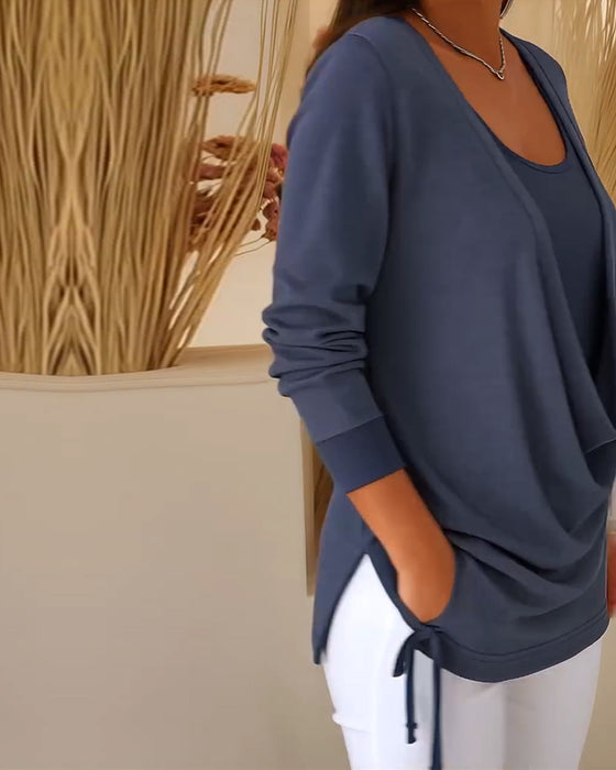 Toppar Fejk Tvådelad Mode