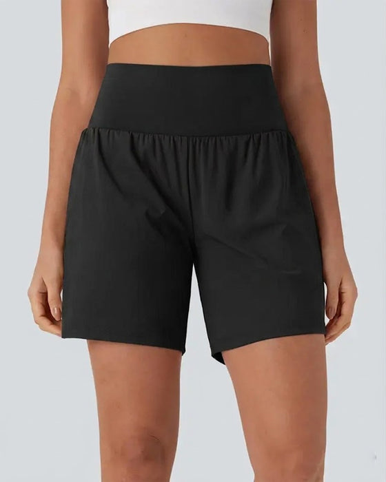 Enfärgade Shorts Hög Midja