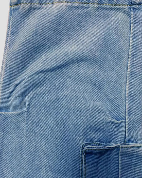 Jeans Herr Löst Fast Flik Ficka Cargo Denim