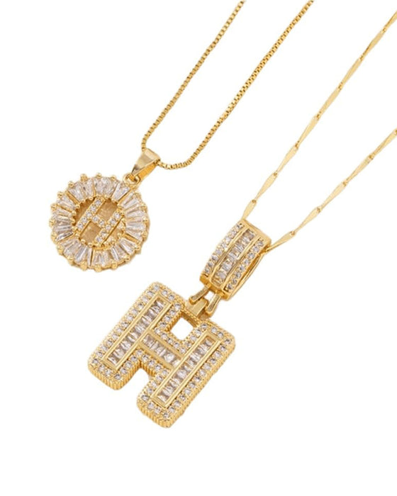 Halsband Initial Bokstav Hängsmycke 2 Förpackning