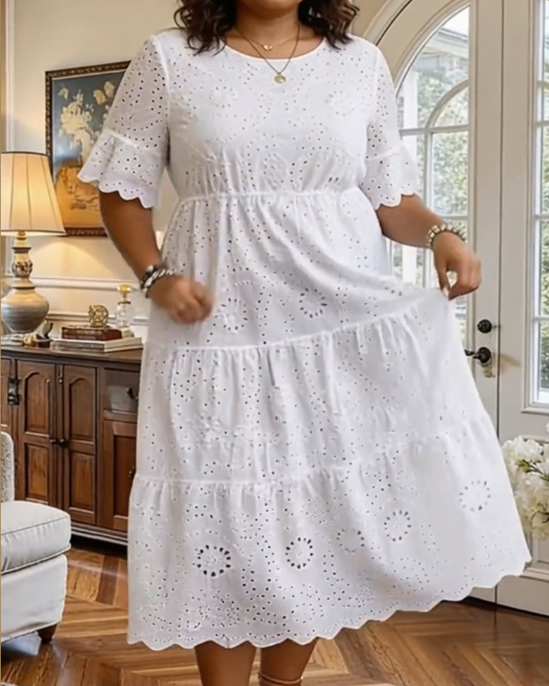 Klänning Fransk Stil Håltomning Elegant