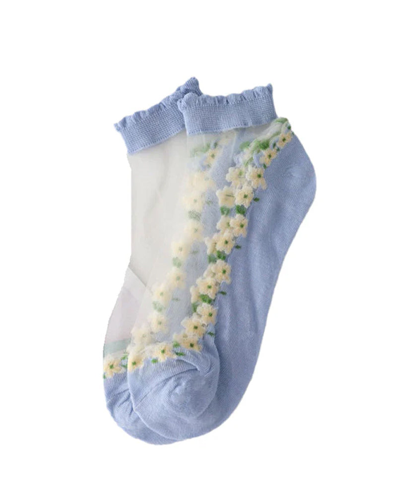 Sommar Blommig Andningsbar Sockor
