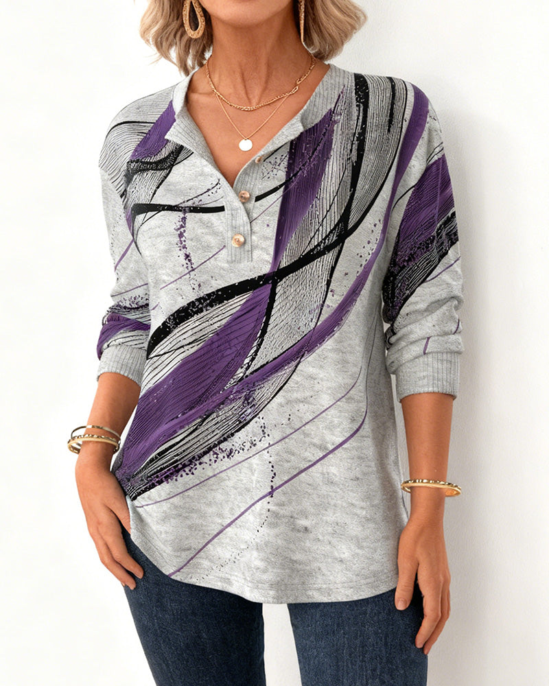 Luvtröja Henleykrage Tryckt