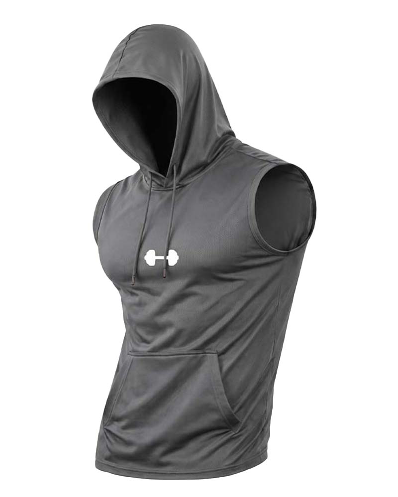 Tank Top Hoodie Tröja Ärmlös Dragsko
