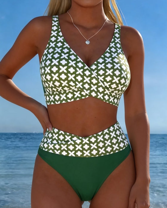 Bikini Fyra Blad Blomma Kors Omslag