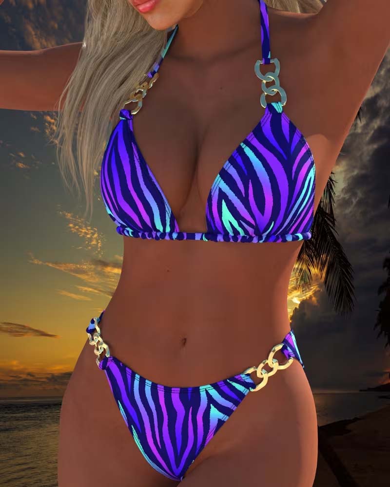 Baddräkt modern bikini med gradienttryck