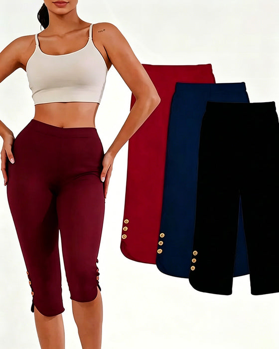 Leggings Enfärgad Slim-Fit Kapad