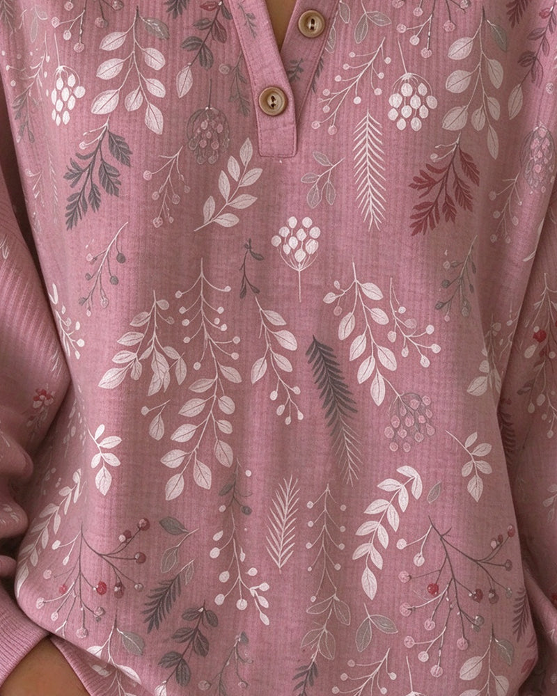 Sweatshirt Vaffel Henry Krage Blommönster