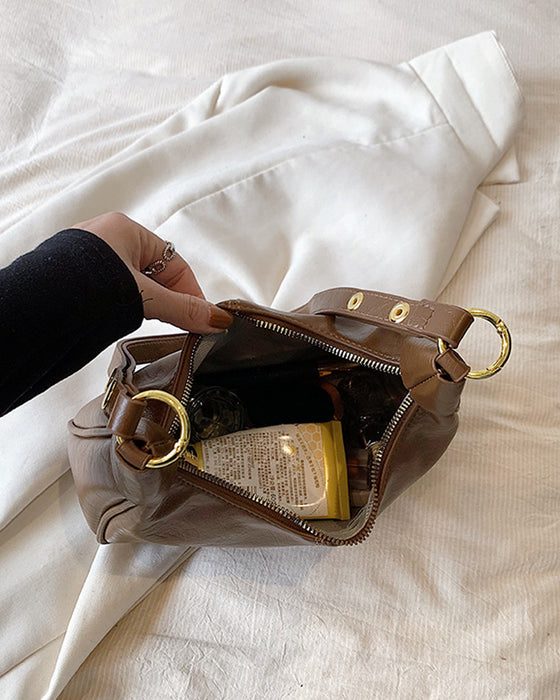 Väska Vaxat Läder Armhåla