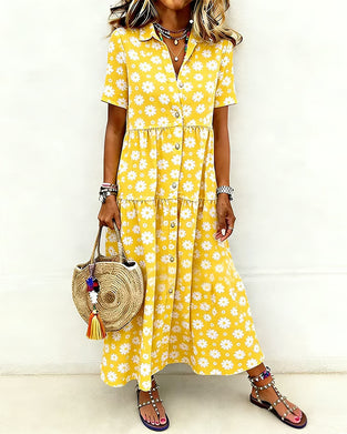 Klänning Tusensköna V-ringning