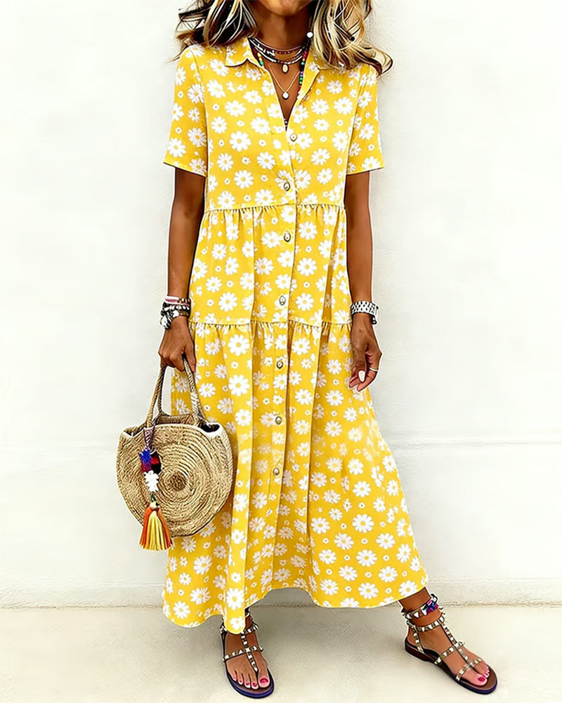 Klänning Tusensköna V-ringning