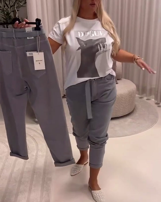 Byxor Elastiska Slim Fit Vardagliga