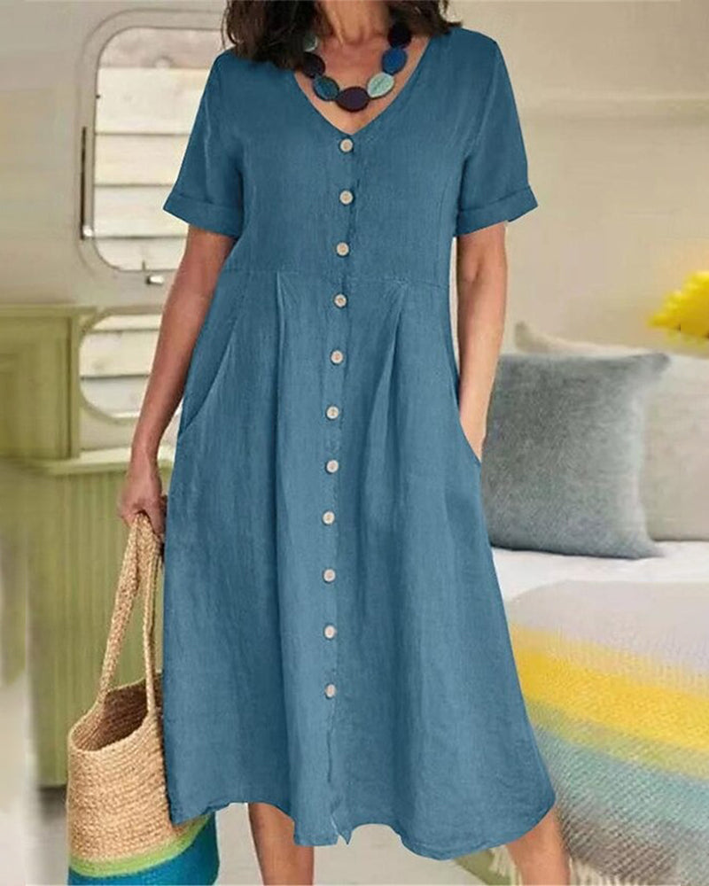 Klänning Casual Enkelknäppt