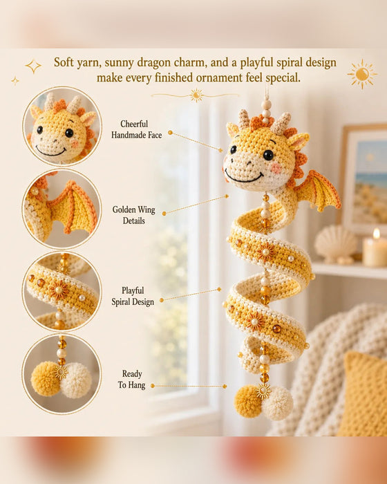 🐉 Nybörjarvänligt DIY-set för ett förtrollat drake-spiralhängande ornament | Komplett set inklusive alla verktyg och en steg-för-steg-instruktion 💕