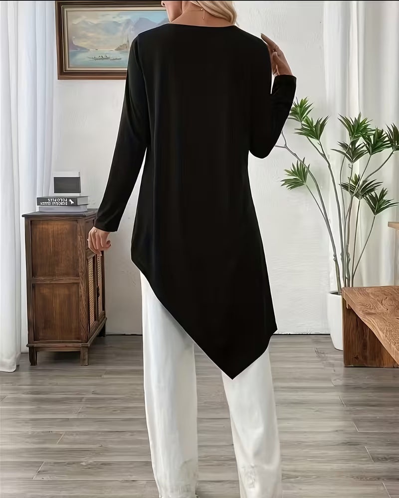 Top Asymmetrisk Midjelång Enfärgad