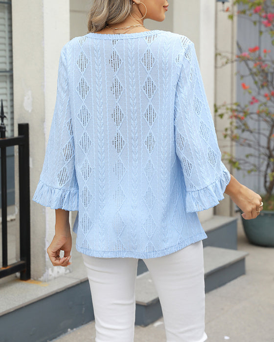 Topp Diamantrutig Hålmönster Trumpetärm