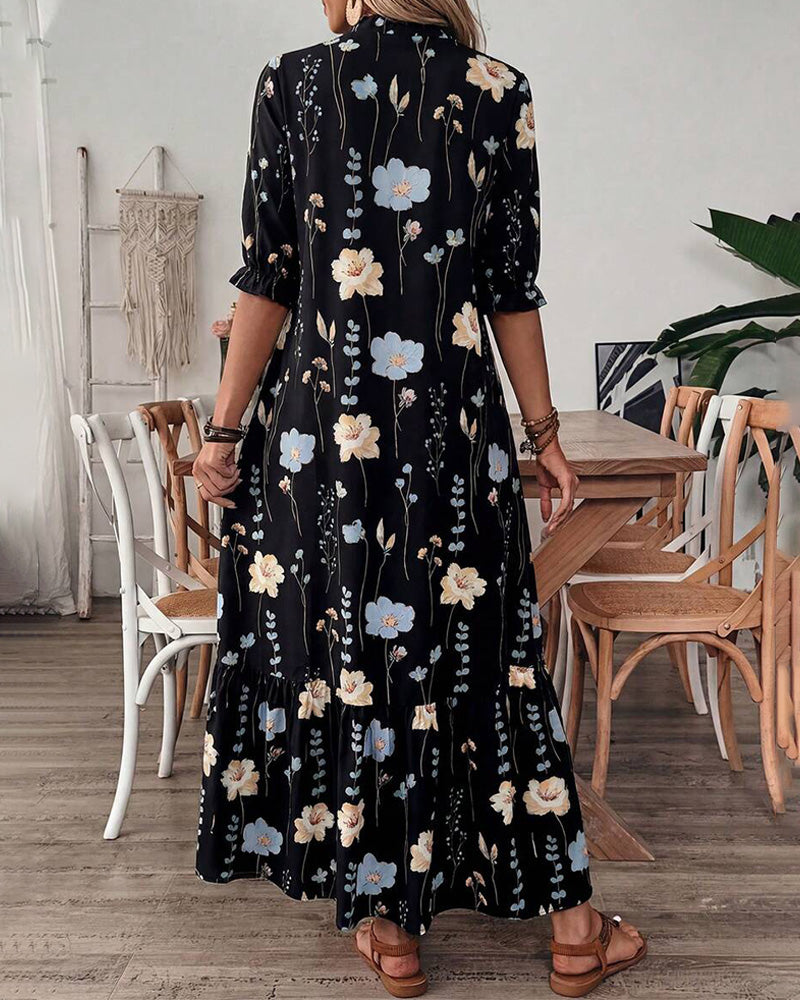 Klänning Blommig Slag Maxi