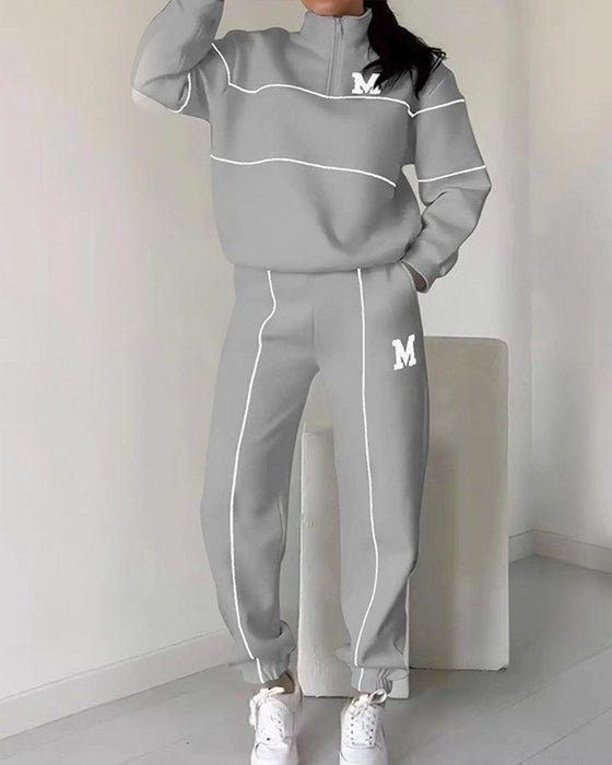 Tvådelsset Dam Casual Bokstav M Långärmad