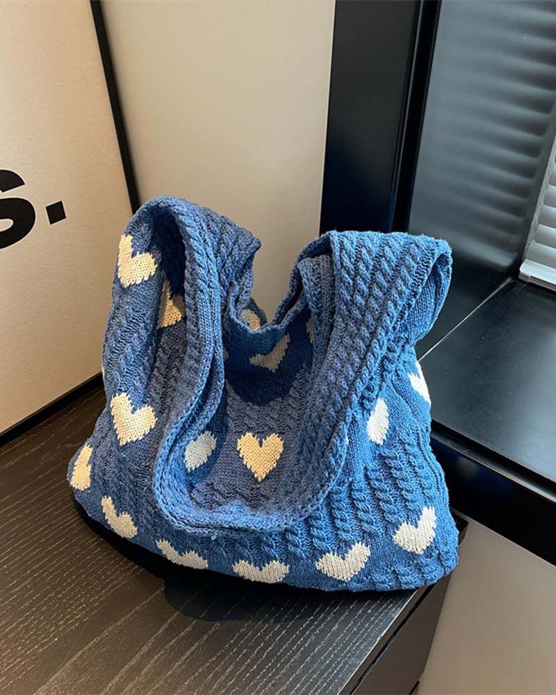 Väska Ull Stickad Armhåla