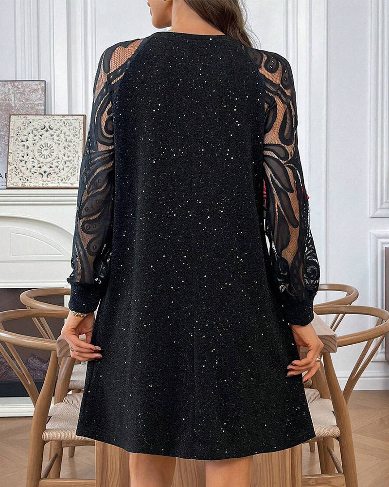 Klänning Modern Nät Lapparbete