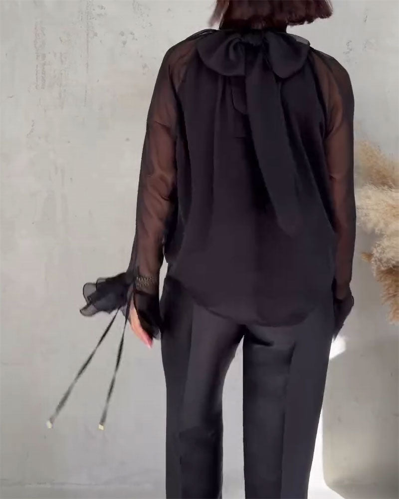 Blus Mesh Sammankoppling Elegant