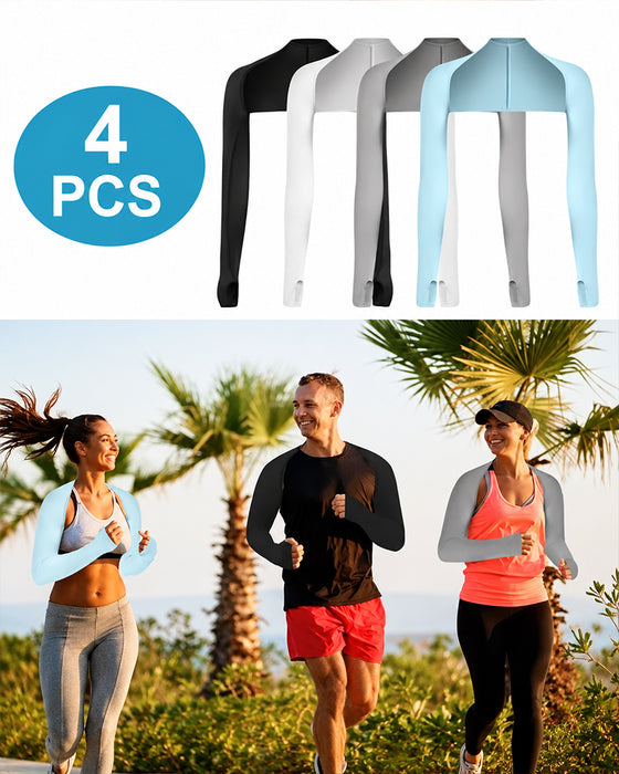 Dam 4-Pack Kylande UV-Skyddande Armärmar med Tumnagelhål