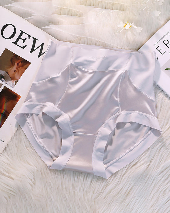 Kvinnors Höga Midja Is-Siden Satin Sömlösa Sexiga Trosor Med Lyft Och Magstöd