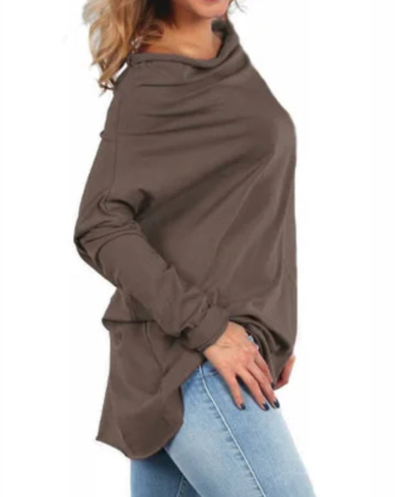 Top Draperad Krage Fladdermusärm