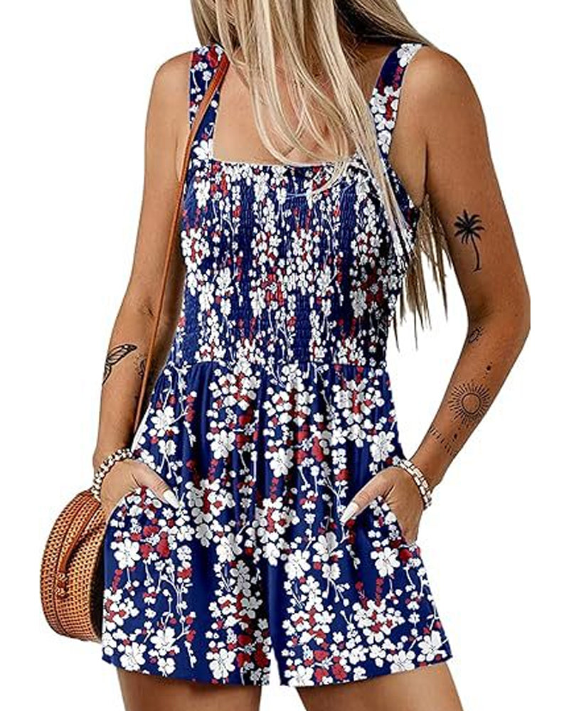 Hoppdräkt blommig avslappnad bandshorts