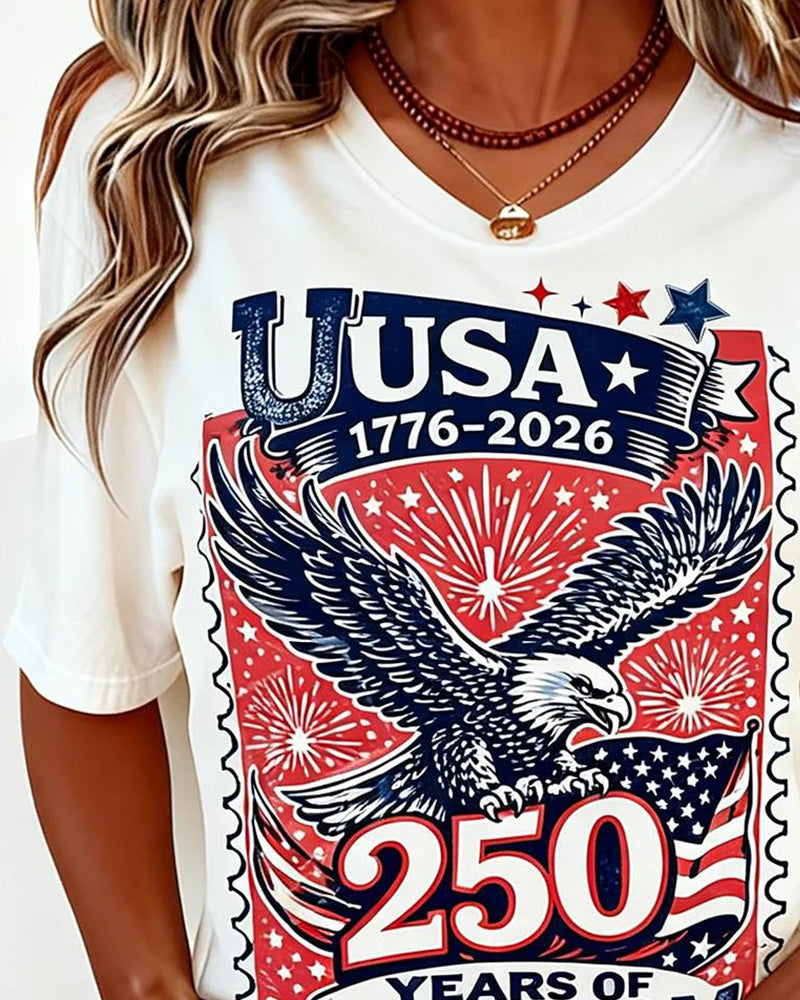 T-Tröja Crew Neck Eagle Print