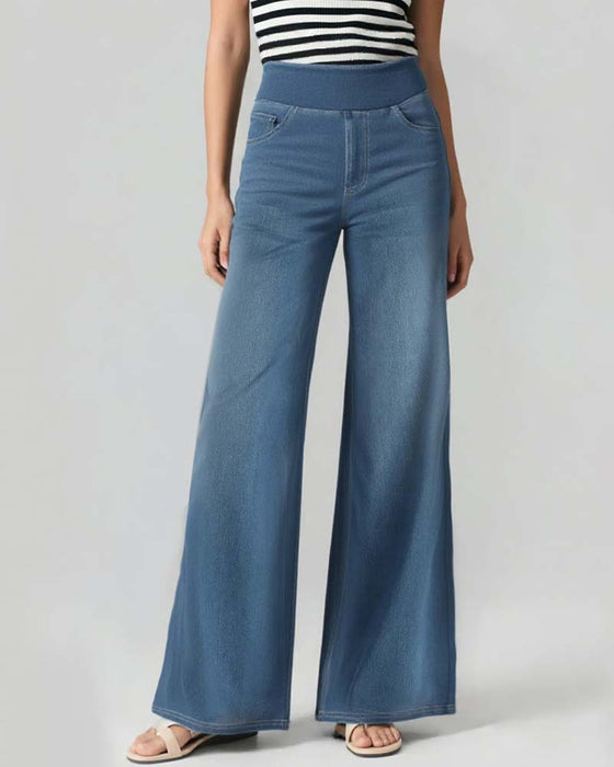 Byxor Elastisk Midja Denim Vida Ben