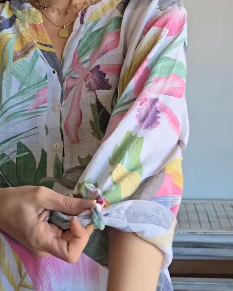 Blus Knappning V-hals