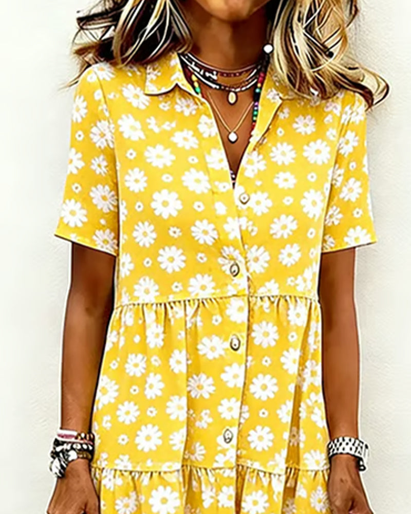 Klänning Tusensköna V-ringning