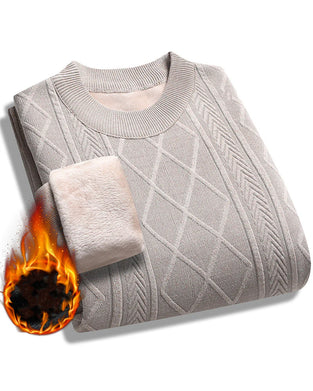 Tröja HerrS Vinter Foderad Med Plysch Varm Stickad