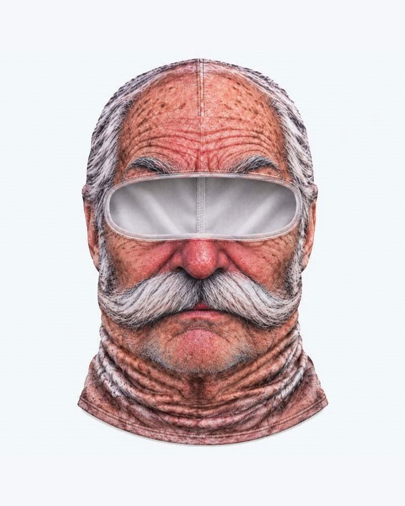 Mask Rolig 3d Grinig Gammal Man Skidåkning