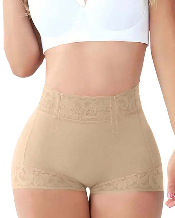 Kvinnors Shorts Spets Hög Midja Shapewear