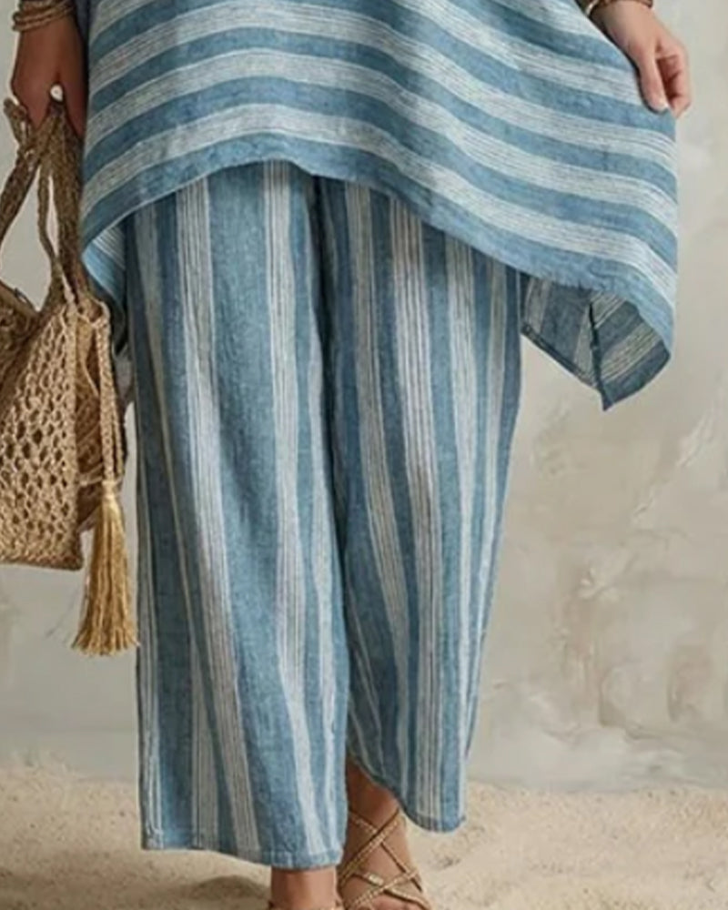 Set V-Ringad Oregelbunden Randig Matchande