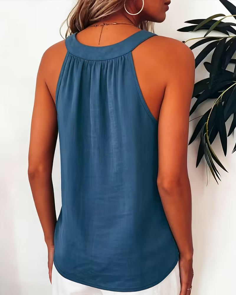 Cami Topp Knapp Halsrem Casual