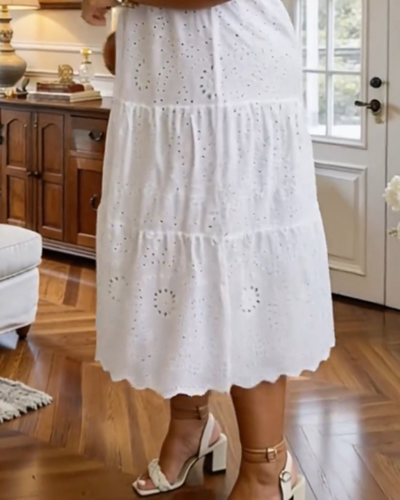 Klänning Fransk Stil Håltomning Elegant